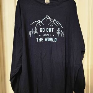 Navy Blue Long Sleeve Tee - Go Out Into The World